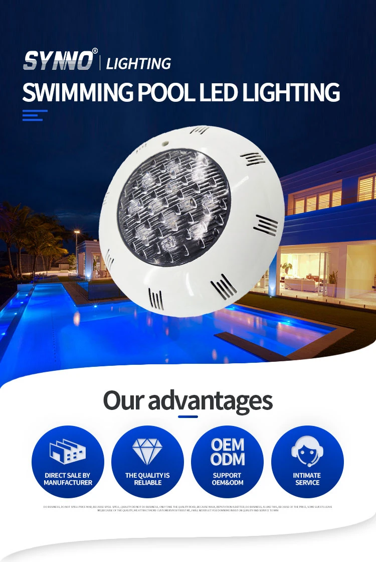 Waterproof IP68 ABS Outdoor Wall Mounted Submersible Pool Light Recessed LED Underwater Light RGB LED Swimming Pool Light