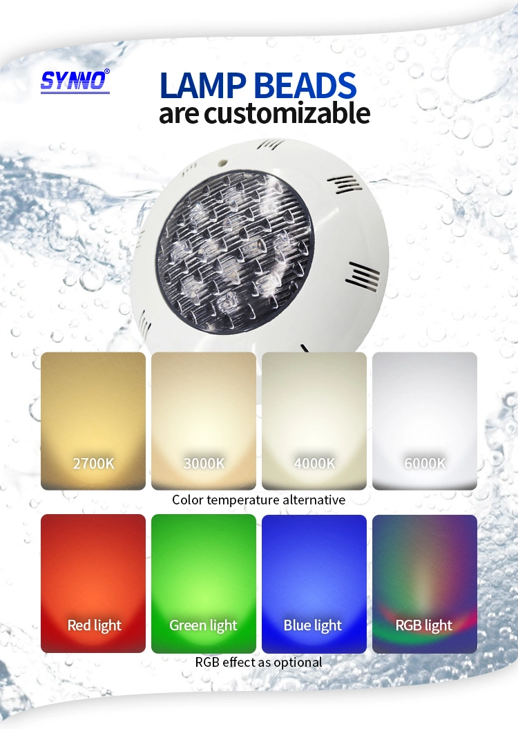 Waterproof IP68 ABS Outdoor Wall Mounted Submersible Pool Light Recessed LED Underwater Light RGB LED Swimming Pool Light