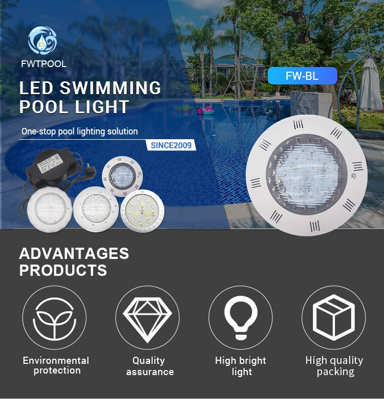 3500/6500/RGB Color Temp 6W 12W Plastic Body Material Remote Control RGB Wall Mount LED Underwater Swimming Pool Light