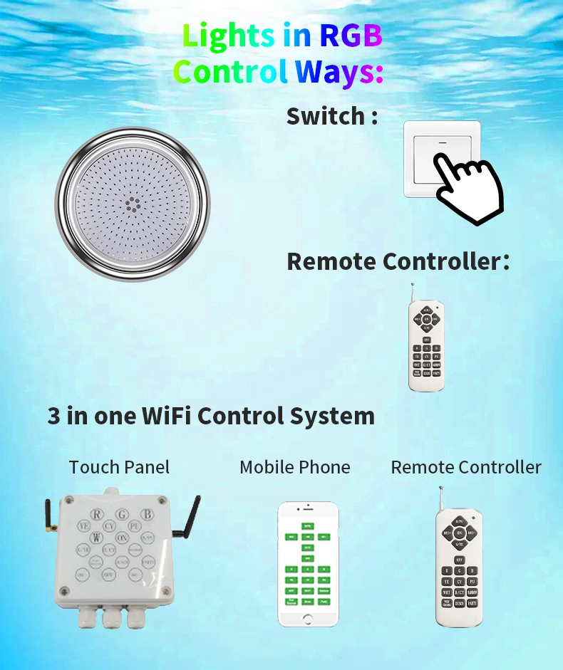 Remote Control RGB 1-1/2&quot; LED Swimming Pool Light 1.5 Inch