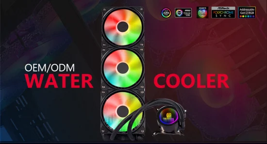 Liquid Aio Gaming PC Case CPU Cooler Fan RGB Water Cooling System